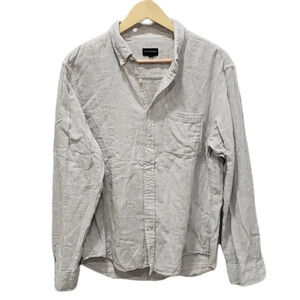 Club Monaco Gray Cotton Slim Button Down Shirt L